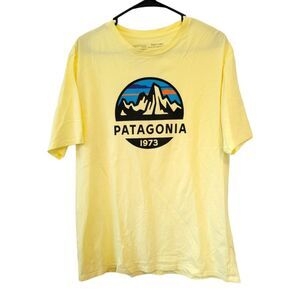 Patagonia Fitz Roy Scope Organic T-Shirt - Men's Size Medium Yellow